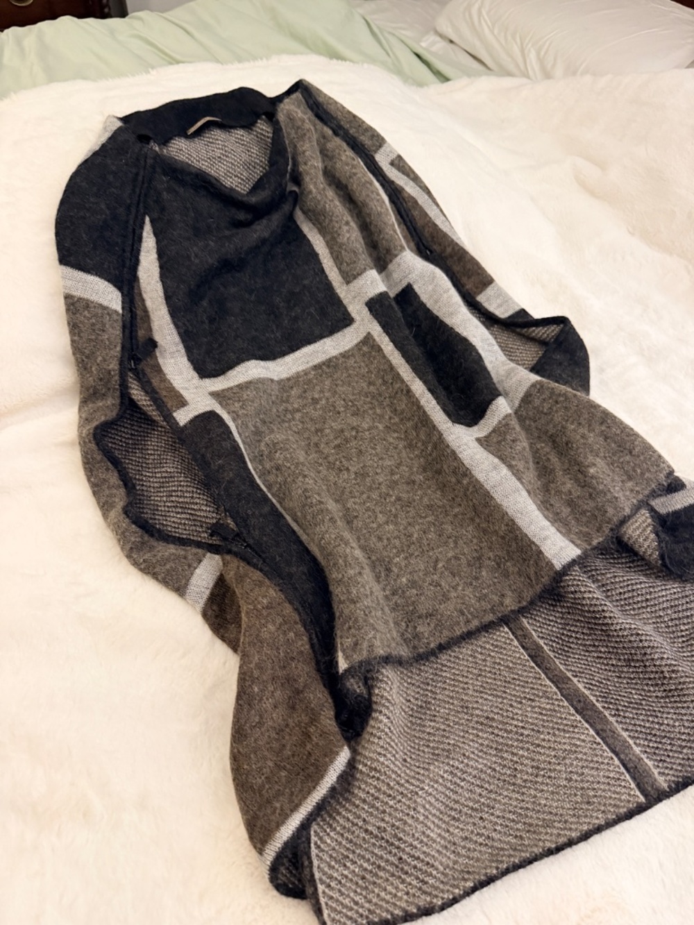 Luxurious Annette Görtz MOHAIR & ALPACA Cape Poncho Knit Sweater Coat S/M